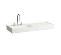Laufen Kartell - Lavabo 120x46 cm, avec 3 trous pour robinetterie, SaphirKeramik, avec LCC, blanc H8133324001581