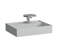 LAUFEN Kartell lavabo 8103357591111, 60x46cm, gris mat, étagère à gauche, 2000 trou de coulée, le saphir céramique