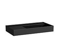 LAUFEN Kartell lavabo 8103390201121, 90x46cm noir, étagère à gauche, sans robinet, céramique saphir