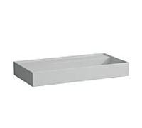 LAUFEN Kartell lavabo 8103397591121, 90x46cm, gris, étagère à gauche, sans trou pour robinet, céramique saphir