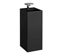LAUFEN Kartell lavabo 8113310208151 noir 37,5x43,5x90cm, sur pied, 2 trous pour robinetterie
