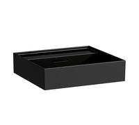 LAUFEN Kartell lavabo 8103320201091, 50x46cm, noir, trop-plein, sans trou pour robinet, céramique saphir