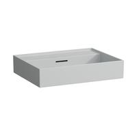 LAUFEN Kartell lavabo H8103337591091 , 60x46cm gris, avec trop-plein, sans trou pour robinet, céramique saphir
