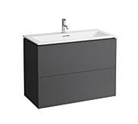 LAUFEN Kartell vasque avec meuble sous-vasque 100 cm H8603376421041 Ensemble vasque, trou pour robinetterie 2000 , 100x50x72,6 cm, gris ardoise