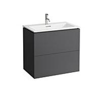 LAUFEN Kartell vasque avec meuble sous-vasque 80 cm H8603356421041 ensemble vasque, 80x50x72,6cm, gris ardoise