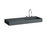 LAUFEN Kartell lavabo, encastré, tablette à gauche, 1 trou pour robinet, sans trop-plein, 1200x460mm, H8133337581111, Couleur: Graphite mat