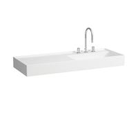 Laufen Lavabo encastré Kartell H8133334001581 1200x460 mm tablette gauche 3 trous Blanc