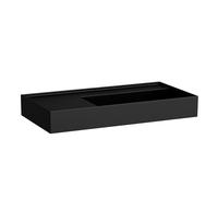 LAUFEN Kartell lavabo H8103397161121 90x46cm, étagère à gauche, sans trop-plein, sans trou pour robinet, noir mat