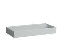 LAUFEN Kartell lavabo 8103397591121, 90x46cm, gris, étagère à gauche, sans trou pour robinet, céramique saphir