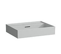 LAUFEN Kartell lavabo H8103337591091 , 60x46cm gris, avec trop-plein, sans trou pour robinet, céramique saphir