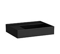 LAUFEN Kartell lavabo H8103357161121 60x46cm, étagère à gauche, sans trop-plein, sans trou pour robinet, noir mat