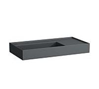 LAUFEN Kartell lavabo H8103387581121 90x46cm, étagère à droite, sans trop-plein, sans trou pour robinet, graphite mat
