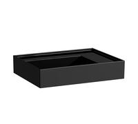 LAUFEN Kartell lavabo 8103340201121, 60x46cm, noir, étagère à droite, sans robinet, céramique saphir