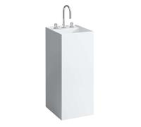 Laufen Kartell - Lavabo sur pied 38x44x90 cm, 3 trous pour robinetterie, avec LCC, blanc H8113314001581