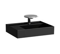 LAUFEN Kartell lavabo 8103350201581, 60x46cm, noir, étagère à gauche, 3 trous pour robinetterie, céramique saphir