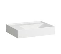 LAUFEN Kartell vasque 8103350001121, 60x46cm, blanc , étagère à gauche, sans trou pour robinet, céramique saphir