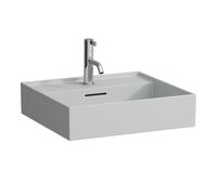 LAUFEN Kartell lavabo 8103327591041, 50x46cm, gris, avec trop-plein et trou pour robinet, céramique saphir