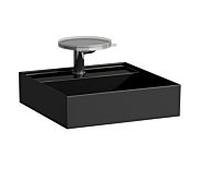 LAUFEN Kartell lave-mains 8153310208151, 46x46cm, noir, 2 trous pour robinetterie, céramique saphir