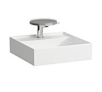 LAUFEN Kartell lave-mains 8153314001581, 46x46cm, blanc LCC, 3 trous pour robinetterie, céramique saphir