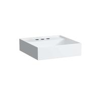 Laufen Kartell - Lave-mains à poser 46x46 cm, avec 3 trous pour robinetterie, blanc H8153310001581