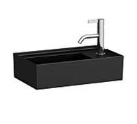 LAUFEN Kartell lave-mains, bord de robinetterie à droite, encastré, 1 trou pour robinet, sans trop-plein, 460x280mm, H8153347161111, Couleur: Noir Mat