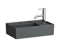 LAUFEN Kartell lave-mains H8153347581121 46x28cm, montage à droite, sans trop-plein, sans trou pour robinet, graphite mat