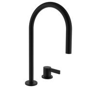LAUFEN Kartell Mitigeur de lavabo 2 trous, bec pivotant, sans vidage, saillie 166 mm, H3113320812201, Couleur: PVD noir titane mat