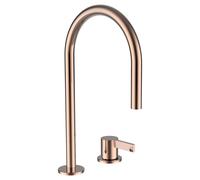 LAUFEN Kartell Mitigeur de lavabo 2 trous, bec pivotant, sans vidage, saillie 166 mm, H3113320822201, Couleur: Or rose