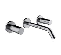 LAUFEN Kartell Mitigeur de lavabo à encastrer à 2 poignées, bec fixe, saillie 175 mm, H3123360901201, Couleur: acier inoxydable brossé