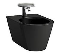 LAUFEN Kartell mural Bidet 8303310203021 noir 37x54,5cm, 2000 , avec vidage et trop-plein