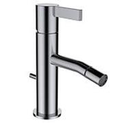 LAUFEN Kartell Mitigeur monocommandé pour bidet, sans vidage, avec tirette, saillie 110mm, 0, H3413310901031, Couleur: acier inoxydable brossé