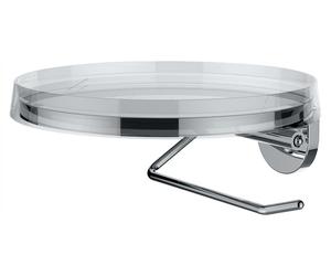 LAUFEN Kartell Support de papier toilette, L/P : 185/185 mm, disque déco cristal, H3843320040001