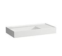 LAUFEN Kartell vasque 8103380001121, 90x46cm, blanc mat, étagère à droite, sans robinet, céramique saphir