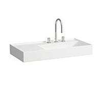 LAUFEN Kartell vasque 8103390001111, 90x46cm, blanc , étagère à gauche, trou pour robinet 2000