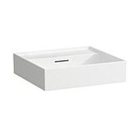 LAUFEN Kartell vasque H8103320001091 , 50x46cm, blanc , avec trop-plein, sans trou pour robinet, céramique saphir