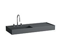 LAUFEN Kartell vasque H8133327581111 120x46cm, étagère à droite, sans trop-plein, trou pour robinet 2000