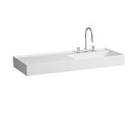 LAUFEN Kartell lavabo, encastré, tablette à gauche, 2 trous pour robinet, sans trop-plein, 1200x460mm, H8133337578151