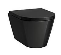 LAUFEN Kartell WC suspendu COMPACT, rinçage profond, sans rebord, 490x370x285mm, H8203330200001, Couleur: Noir brillant
