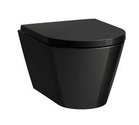 LAUFEN Kartell WC suspendu COMPACT, rinçage profond, sans rebord, 490x370x285mm, H8203330200001, Couleur: Noir brillant