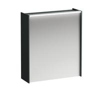 Laufen Lani - Armoire miroir avec éclairage LED, 71x62x21 cm, 1 portes, charnières à gauche, gris H4037311122661