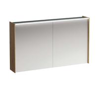 Laufen Lani - Armoire miroir avec éclairage LED, 71x122x21 cm, 2 portes, chêne H4038221122671