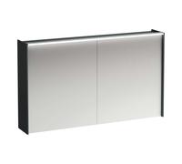 Laufen Lani - Armoire miroir avec éclairage LED, 71x122x21 cm, 2 portes, gris H4038221122661