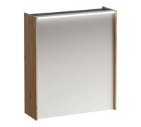 Laufen Lani - Armoire miroir avec éclairage LED, 71x62x21 cm, 1 portes, charnières à gauche, chêne H4037311122671
