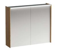 Laufen Lani - Armoire miroir avec éclairage LED, 71x82x21 cm, 2 portes, chêne H4037621122671