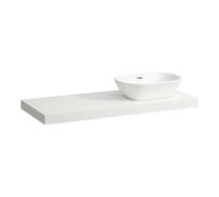 Laufen Lani - Comptoir pour lavabo, 118 cm, découpe à droite, blanc mat H4046731122601