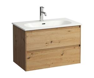 Laufen Lani for Lua - Meuble avec lavabo, 51x77x44 cm, 2 tiroirs, chêne H8600872671041