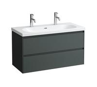 LAUFEN LANI Meuble avec plan vasque double LUA, 2 tiroirs, H8100890001071+H4035621122661,