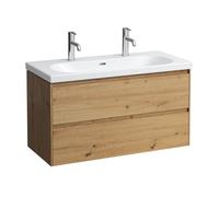 LAUFEN LANI Meuble avec plan vasque double LUA, 2 tiroirs, H8100890001071+H4035621122671,
