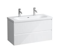 LAUFEN LANI Meuble avec plan vasque double LUA, 2 tiroirs, H8100894001071+H4035621122611,