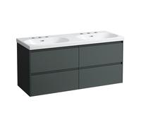LAUFEN LANI Meuble avec plan vasque double LUA, 4 tiroirs, H8140810001081+H4035741122661,